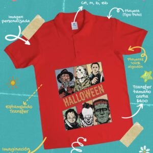 Playera Tipo Polo - Transfer Imagen Carta