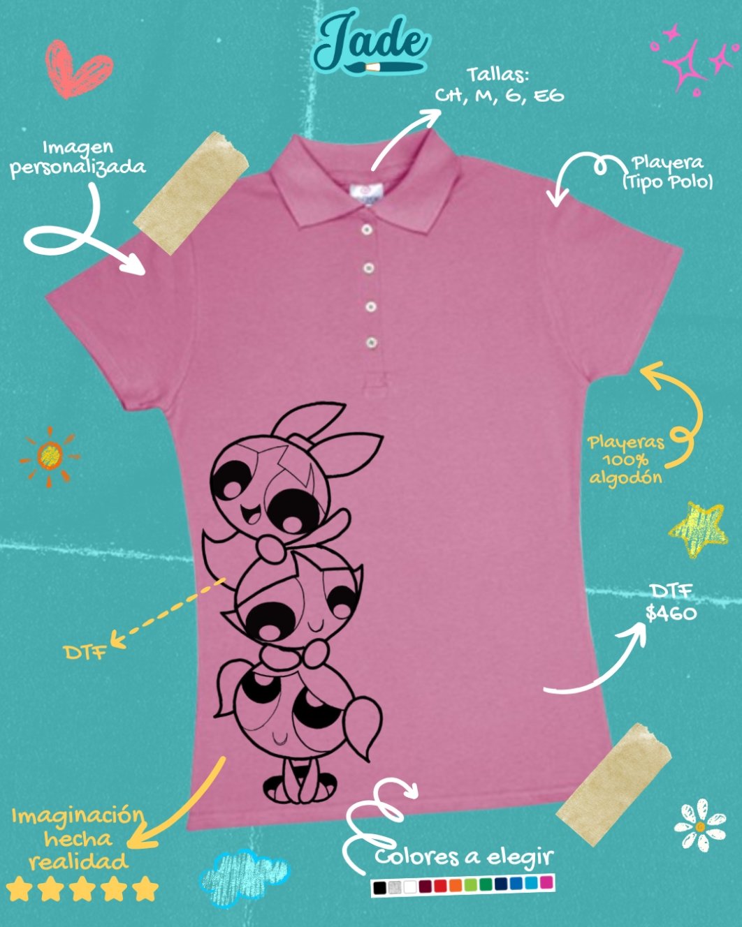 Playera Tipo Polo - DTF