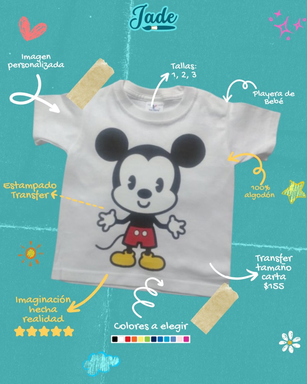 Playera Bebe - Transfer Imagen Carta