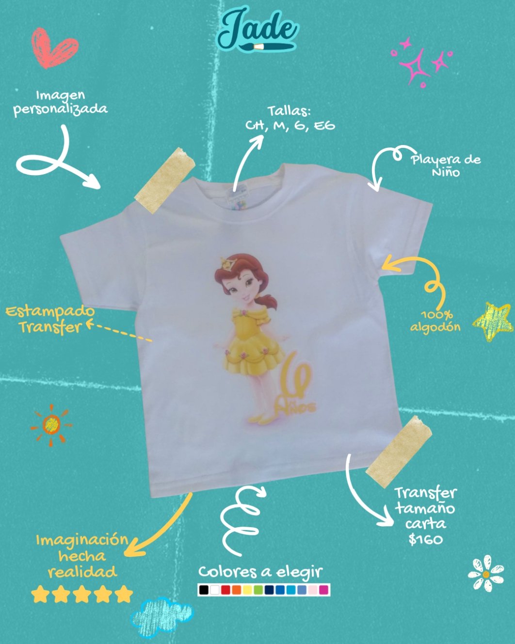 Playera Niño - Transfer Imagen Carta