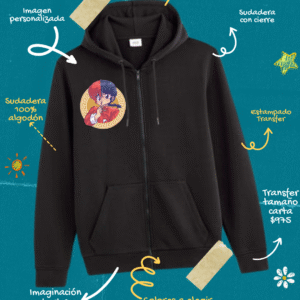 Sudadera con sierre y capucha EEG - Transfer Imagen Carta