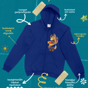 Sudadera con sierre y capucha EEG - Transfer Imagen Doble Carta