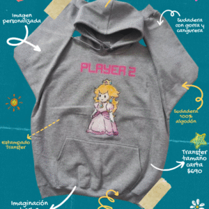Sudadera con capucha y cangurera Unisex - Transfer Imagen Carta